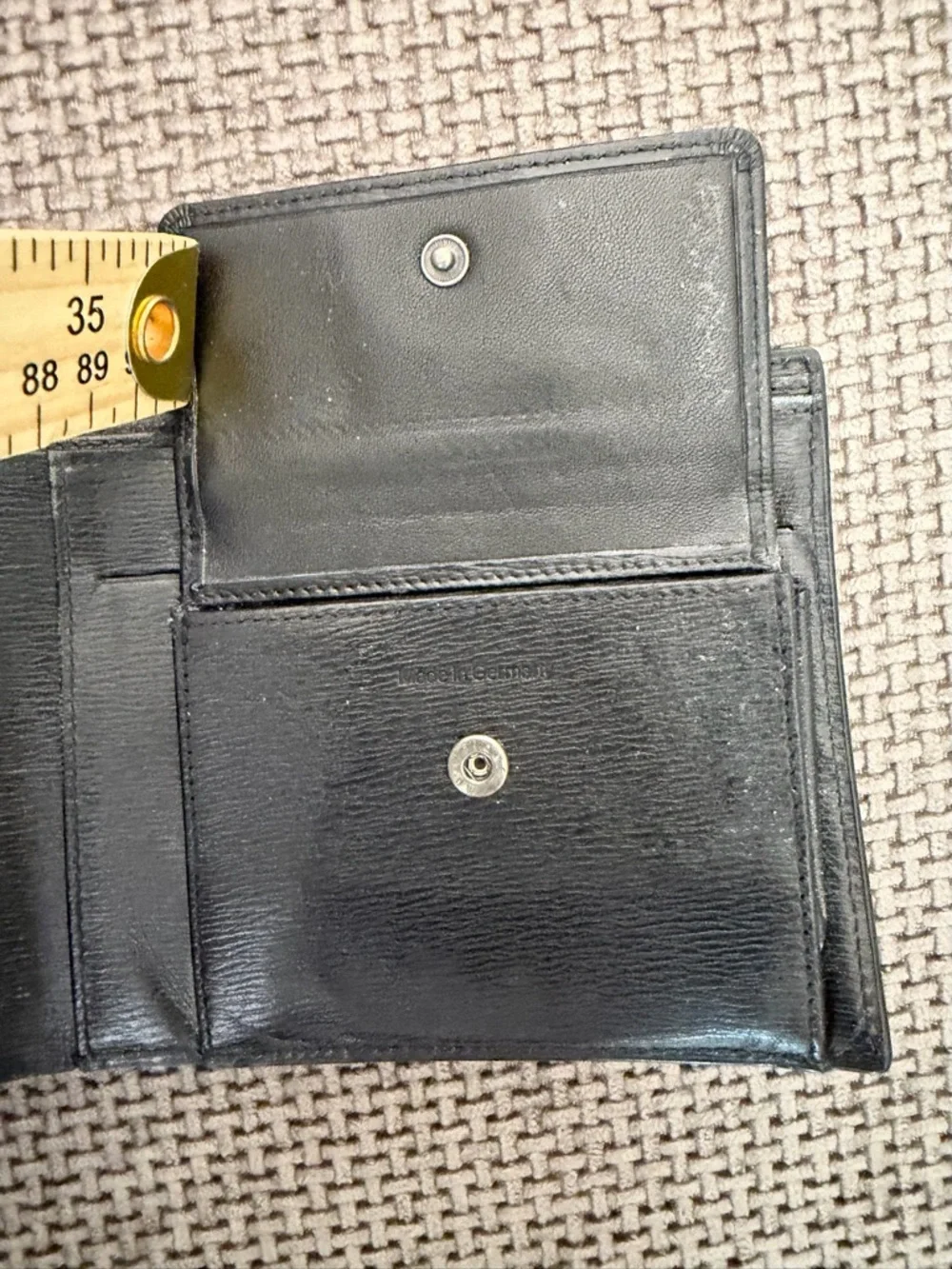 Montblanc Black Leather Bifold Wallet Snap Coin Pocket & Original Box Minimalist